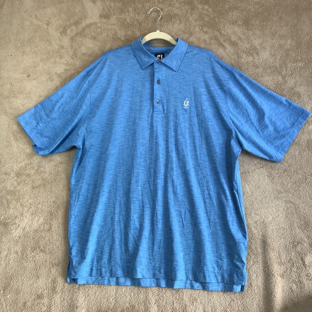 Foot Joy‎ FJ Golf Polo Mens XXL Turquoise Athletic Stretch Embroidered EUC